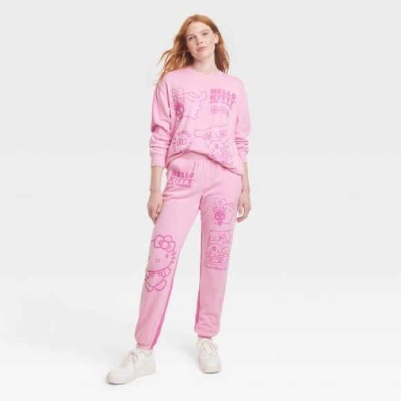 NWT Hello Kitty And Friends Two-Tone Graphic Sweatshirt Pink Size X Large - Picture 3 of 6